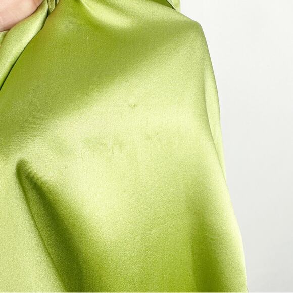 NEW Cinq à Sept Petunya Silk Ruffle Dress in Prickly Pear Lime Green Size 6 - Picture 7 of 14